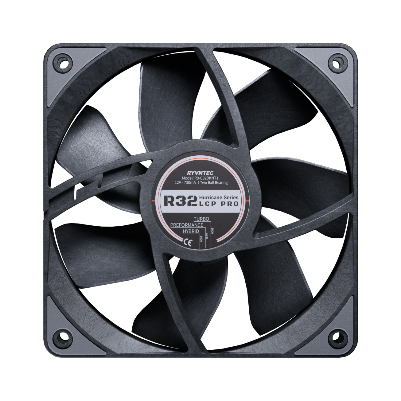 Frame and impeller share the same rigid material language.