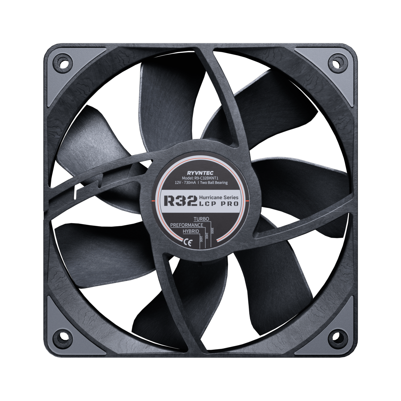 Frame and impeller share the same rigid material language.